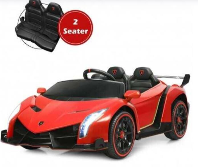 12V 2-Seater Licensed Lamborghini Kids Ride On Car with RC and Swing Function-Red - Color: Red