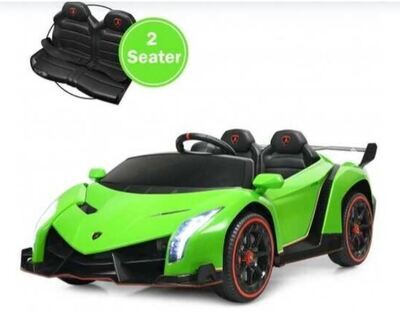 12V 2-Seater Licensed Lamborghini Kids Ride On Car with RC and Swing Function-Green - Color: Green