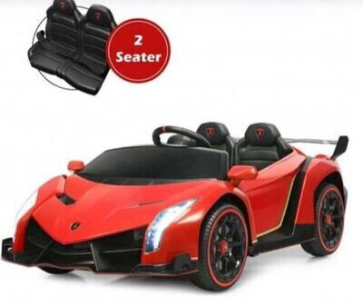 12V 2-Seater Licensed Lamborghini Kids Ride On Car with RC and Swing Function-Red - Color: Red