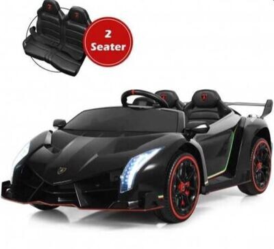 12V 2-Seater Licensed Lamborghini Kids Ride On Car with RC and Swing Function-Black