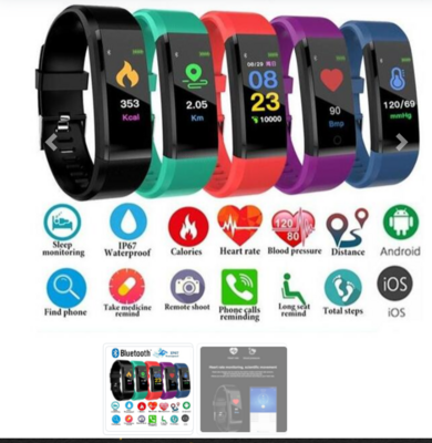 Smart Bracelet With Bluetooth Wristband Heart Rate Monitor Watch Activity Fitness Tracker