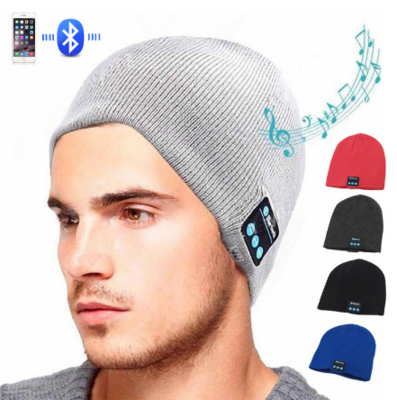 Wireless bluetooth knitted hat calls music stereo - Color: Red