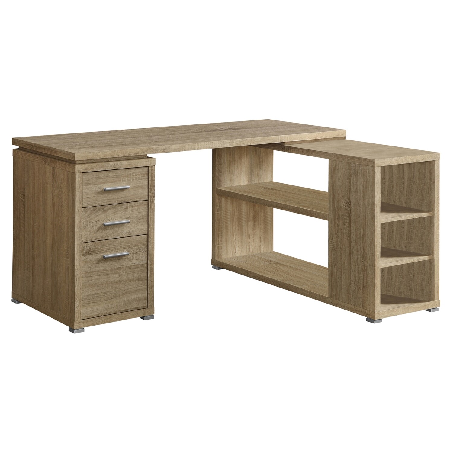 47.25&quot; x 60&quot; x 29&quot; Natural Particle Board Hollow Core  Computer Desk