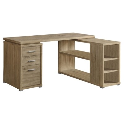 47.25&quot; x 60&quot; x 29&quot; Natural Particle Board Hollow Core  Computer Desk