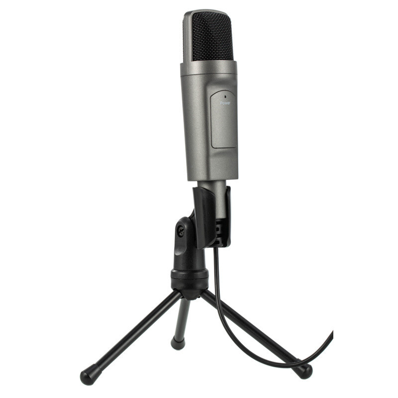Color: Silver 3.5mm - USB Condenser Microphone Computer Desktop Live Recording Wired Microphone