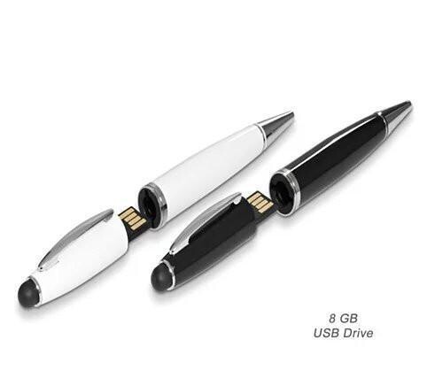 3 In 1 Mighty Stylus, Pen + 8GB USB Storage Drive - Color: Black
