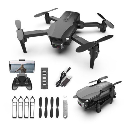 Color: Grey dual camera and bag - Folding Drone HD 4K Aerial Photography Mini Quadcopter Toy RC Airplane
