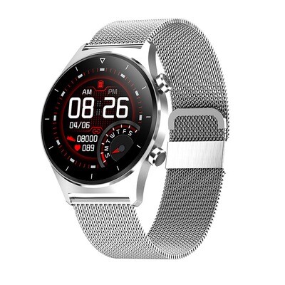 Color: Black leather - Waterproof Silicone Strap Bluetooth Watch