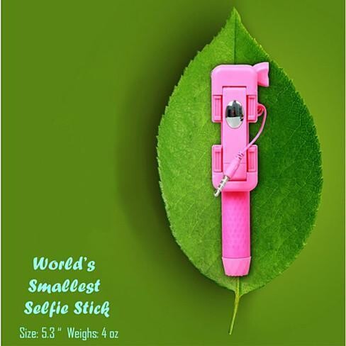 Candy Bar Selfie Stick World&#39;s Smallest And Guaranteed To Fit In Your Pocket - Color: Black
