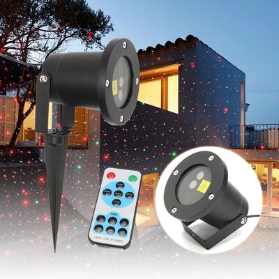 Christmas Star Projector Stage Light Waterproof R&amp;G Laser LED Remote Control Outdoor Landscape Lamp Christmas Decorations Clearance Christmas Lights
