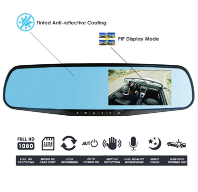 Model: Double lens, Size: 32GB - Car Video Camera | Driving Recorder with Dual Lens for Vehicles Front &amp; Rear View Mirror