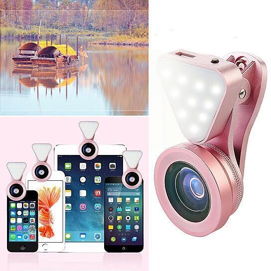 Glow Face 3 In 1 Photo Lens And Fill Lighting Clip - Color: Silver