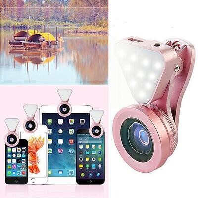 Glow Face 3 In 1 Photo Lens And Fill Lighting Clip - Color: Silver