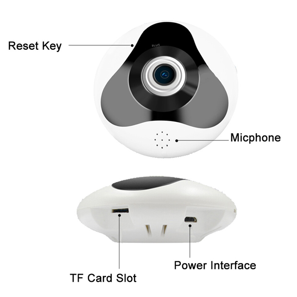 Style: 960P, Model: US - Wireless Panoramic Camera 960P Fisheye IP Camera WiFi Home Security IR Motion Sensor Two Way Audio 360 Degree Full View