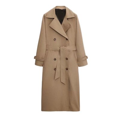 DiYiG WOMAN 2021 autumn new women&amp;#39;s clothing retro casual loose double-breasted fashion overknee trench coat