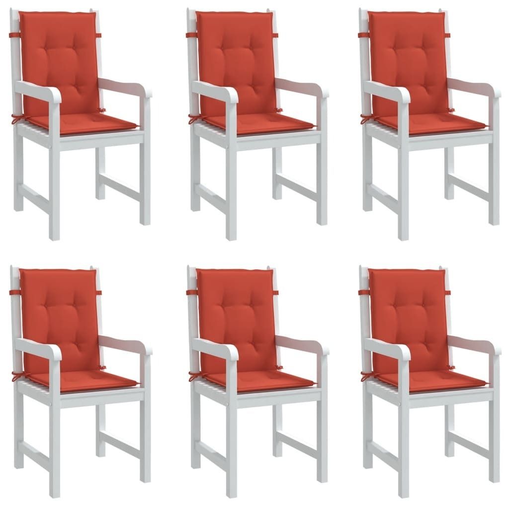 Lowback Chair Cushions 6 pcs Melange Red 39.4&quot;x19.7&quot;x1.6&quot; Fabric