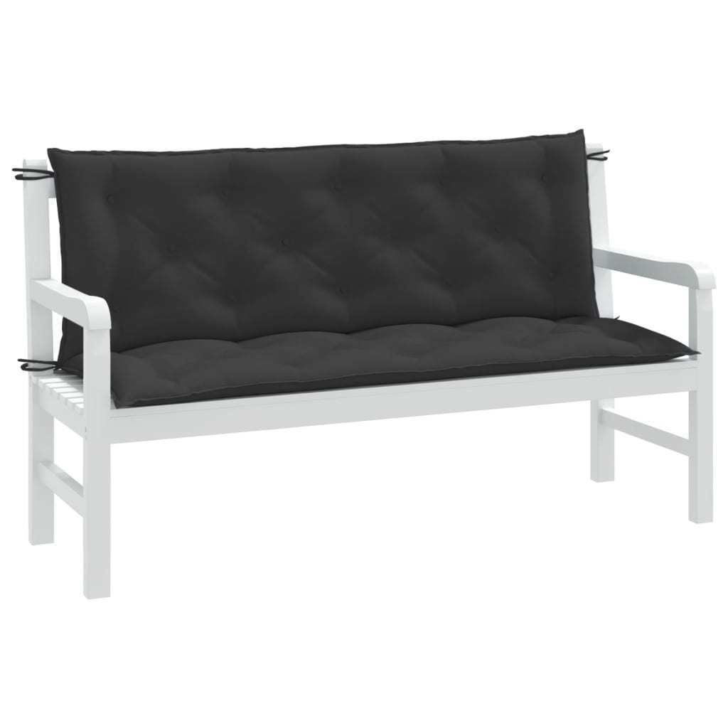 Garden Bench Cushions 2 pcs Melange Anthracite 59.1&quot;x19.7&quot;x2.8&quot; Fabric