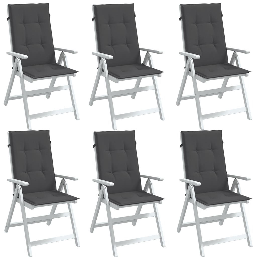 Highback Chair Cushions 6 pcs Melange Anthracite 47.2&quot;x19.7&quot;x1.6&quot; Fabric