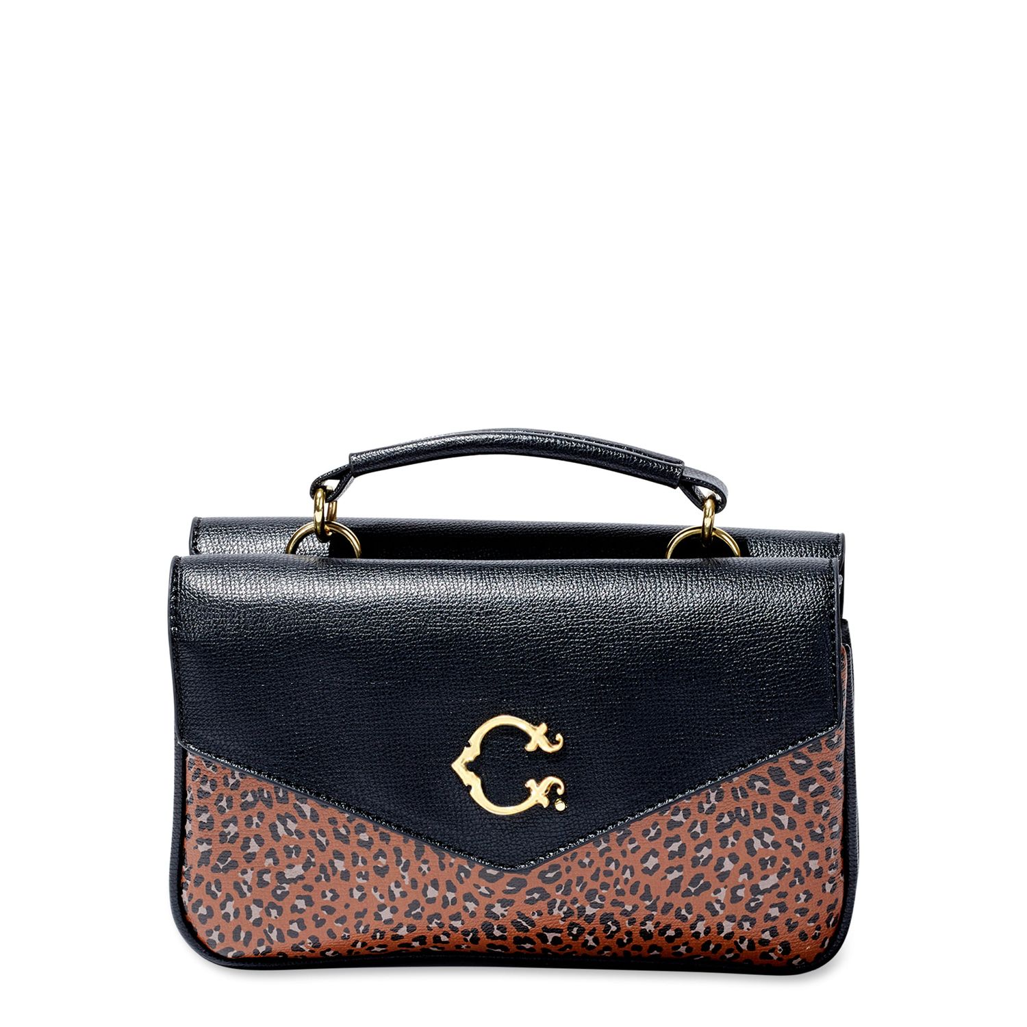 C. Wonder Women&#39;s Abigail Vegan Leather Double Flap Crossbody Bag Cheetah
