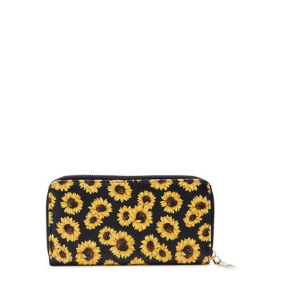 No Boundaries Women&#39;s Zip Around Wallet, Sunflower