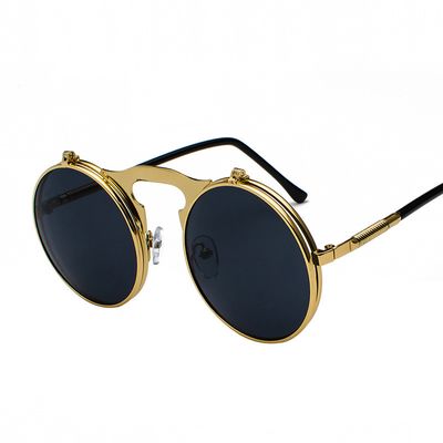 Fashion Vintage Steampunk Sunglasses Retro Round Metal Sun Glasses for Men and Womes
