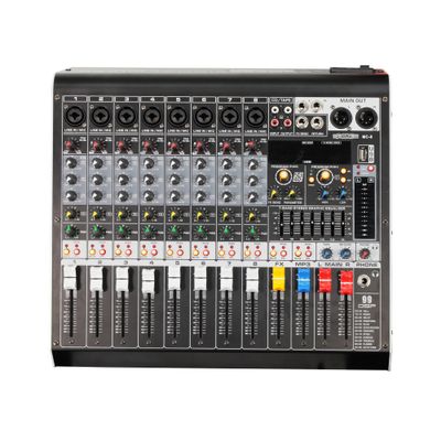 5 Core Audio Mixer 8 Channel DJ Sound Board w Bluetooth USB PC Recording Professional PA Analog Mixing Console For Karaoke Singing Music Podcast Consola De Audio - MX 8CH L