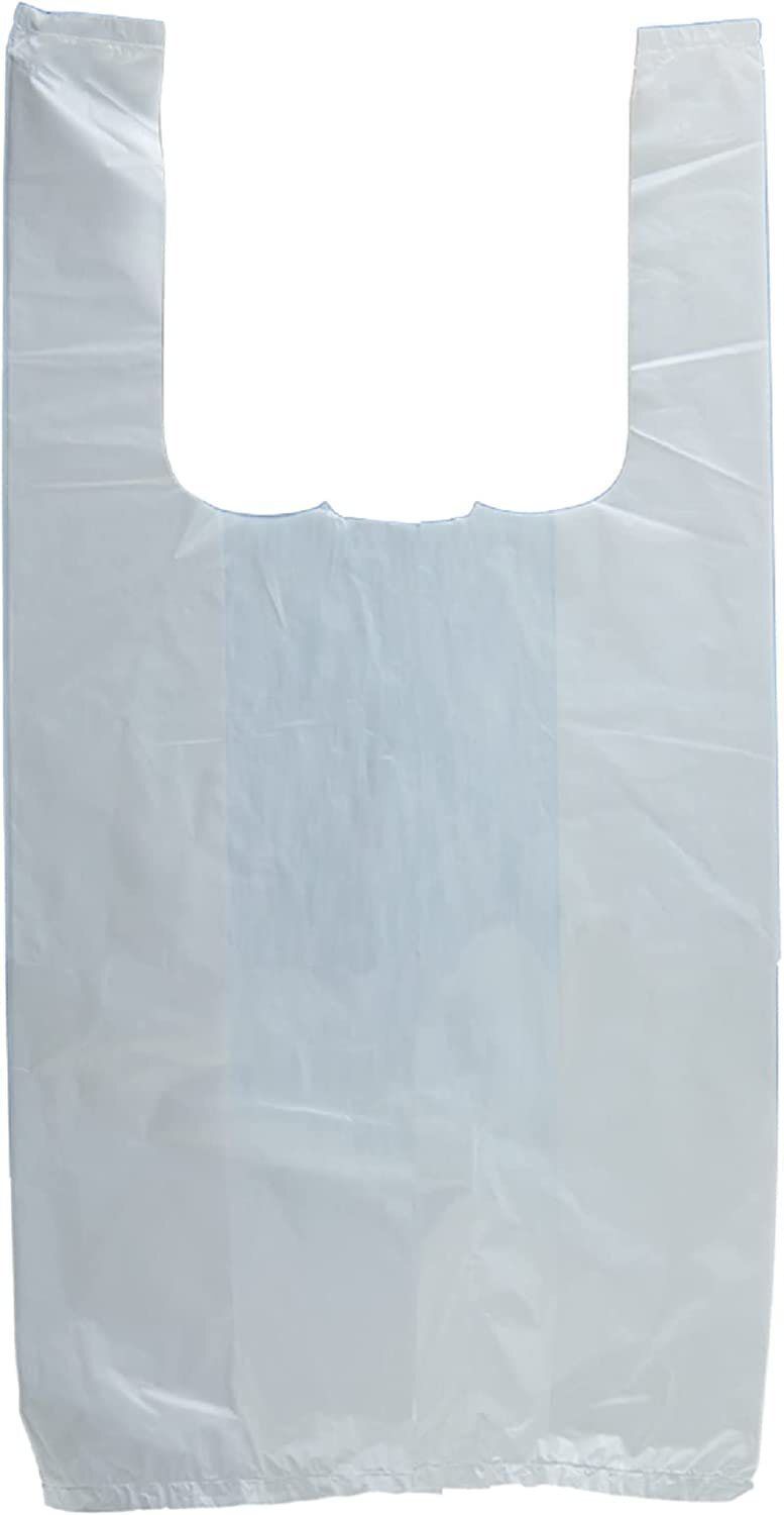 White Plastic Thank You Bags with Handles 10 x 5 x 18; Polyethylene Thank You Plastic Bags for Small Business Pack of 2000; Single Use Plastic Grocery Bags with Handles 0.65 Mil
