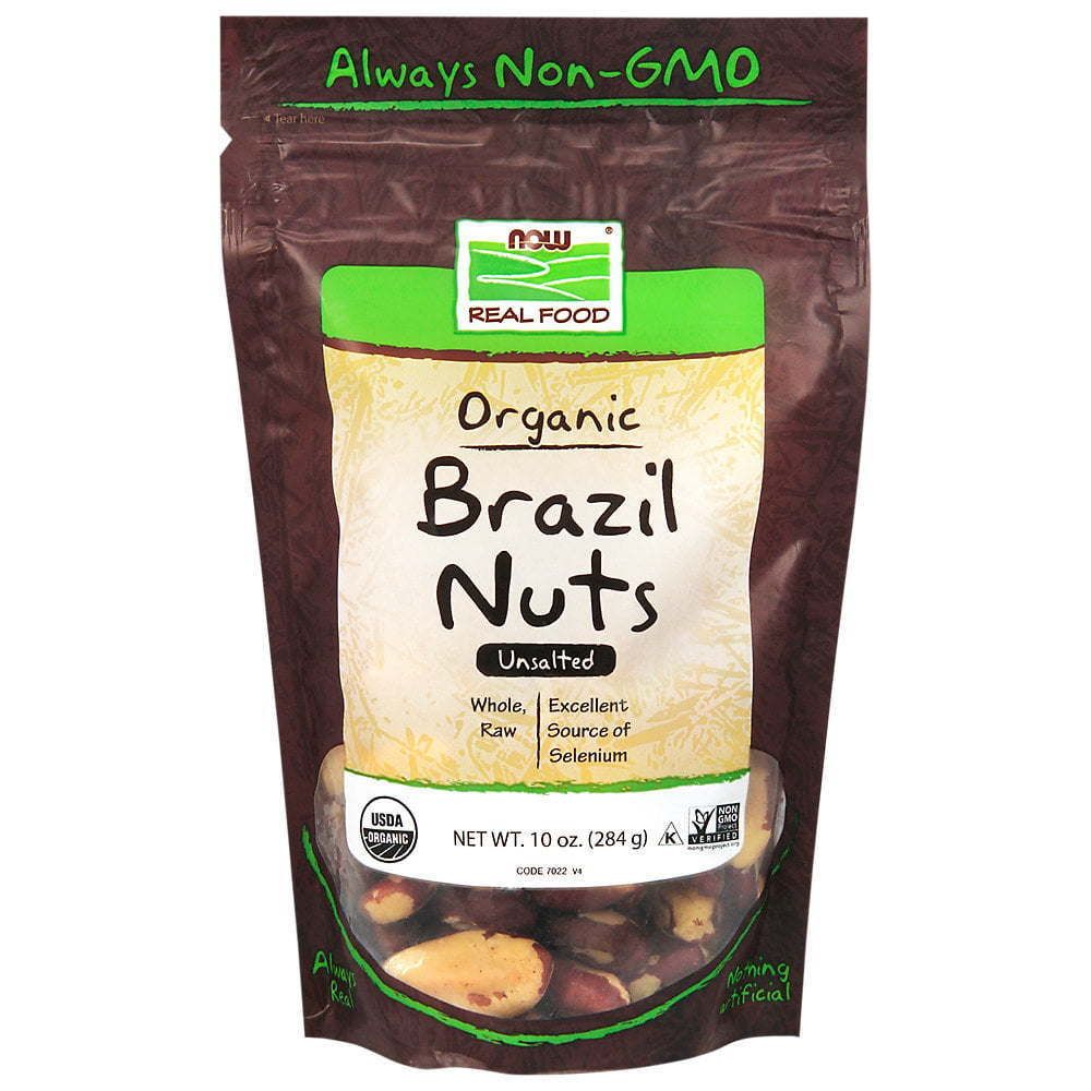 NOW Foods Organic &amp; Unsalted Raw Brazil Nuts 10 oz Pkg
