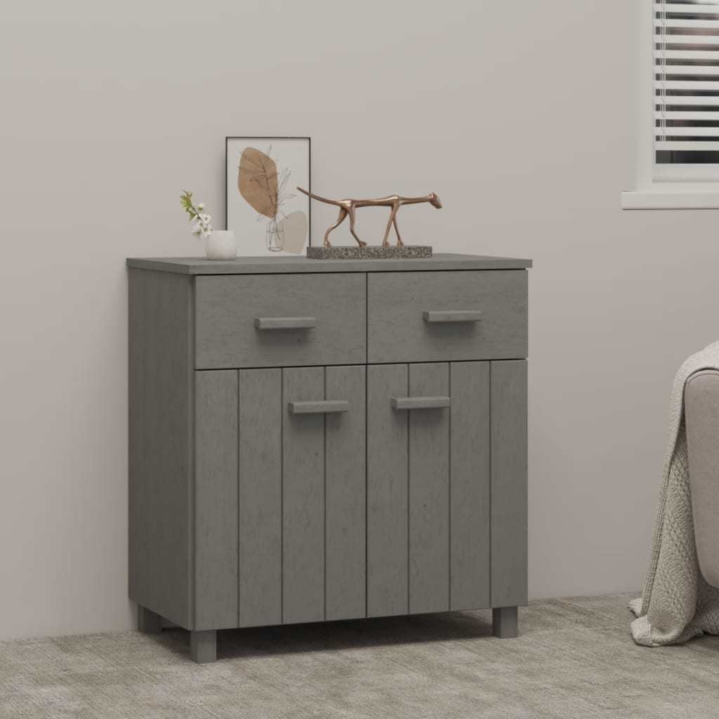Sideboard HAMAR Light Gray 31.1&quot;x15.7&quot;x31.5&quot; Solid Wood Pine