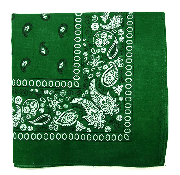 Color: Teal Green - Cashew Flower Paisley Hip Hop Square Scarf