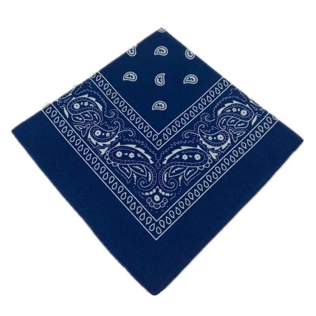 Color: 12pcs Navy blue - Cashew Flower Paisley Hip Hop Square Scarf