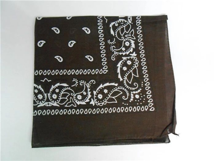 Color: Brown - Cashew Flower Paisley Hip Hop Square Scarf