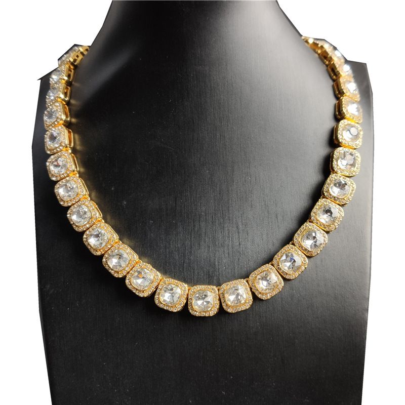 Color: Gold, Size: 50cm - Hip Hop Zircon Necklace