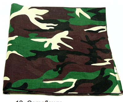 Color: Camoflauge - Cashew Flower Paisley Hip Hop Square Scarf