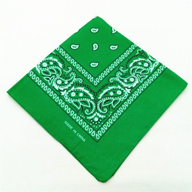 Color: 12pcs Green - Cashew Flower Paisley Hip Hop Square Scarf