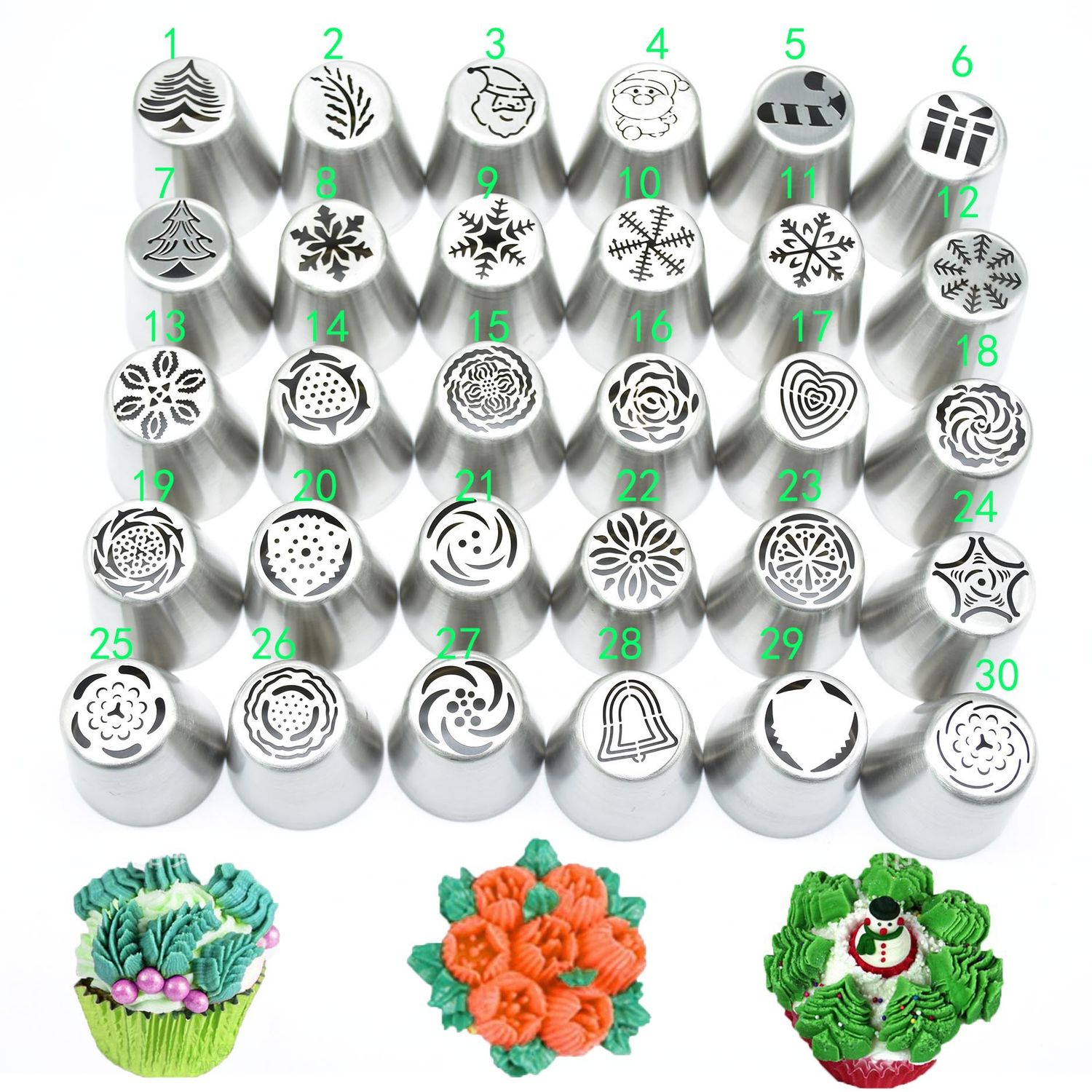 style: 25 style - DIY Series Stainless Steel Christmas Decorating Mouth 30 Variety of Cakes Decoration Tools