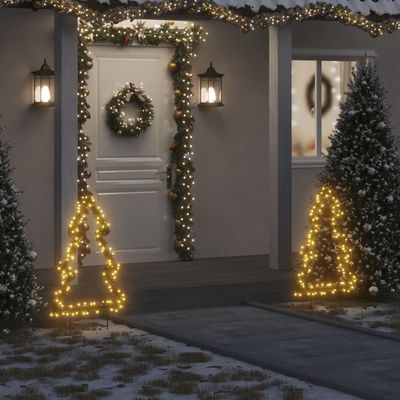 Christmas Light Decoration with Ground Spikes Tree 115 LEDs 35.4&quot;