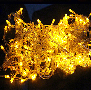 Color: Yellow, style: 30m-US, format:  - LED Fairy String Lights Multicolor Garland Beads Outdoor Waterproof Holiday Party Christmas Tree Decor