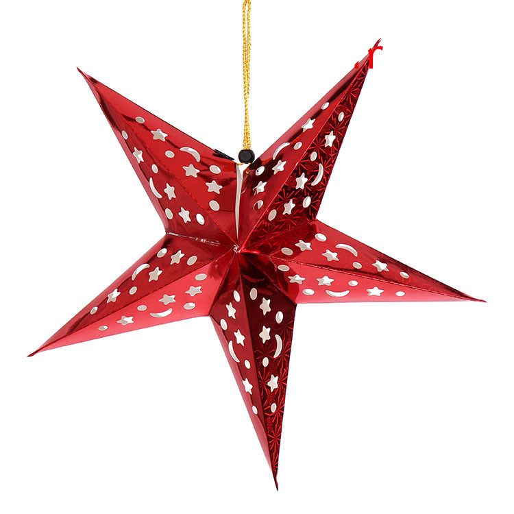 Color: Red, Size: 60cm - Christmas star ornaments