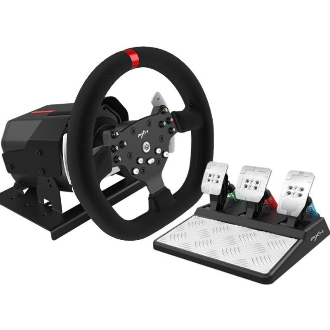 Product Color: Steering Wheel Pedal - PXN V10 Game Aiming Wheel Force Feedback Racing Game Aiming Wheel Compatible With PCXBOX ONEPS4