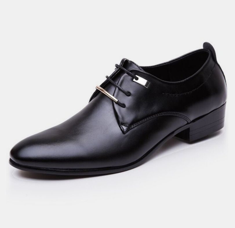 Men&#39;s leather shoes British retro pointed men&#39;s trend color bright leather business leather shoes fashion men&#39;s casual shoes