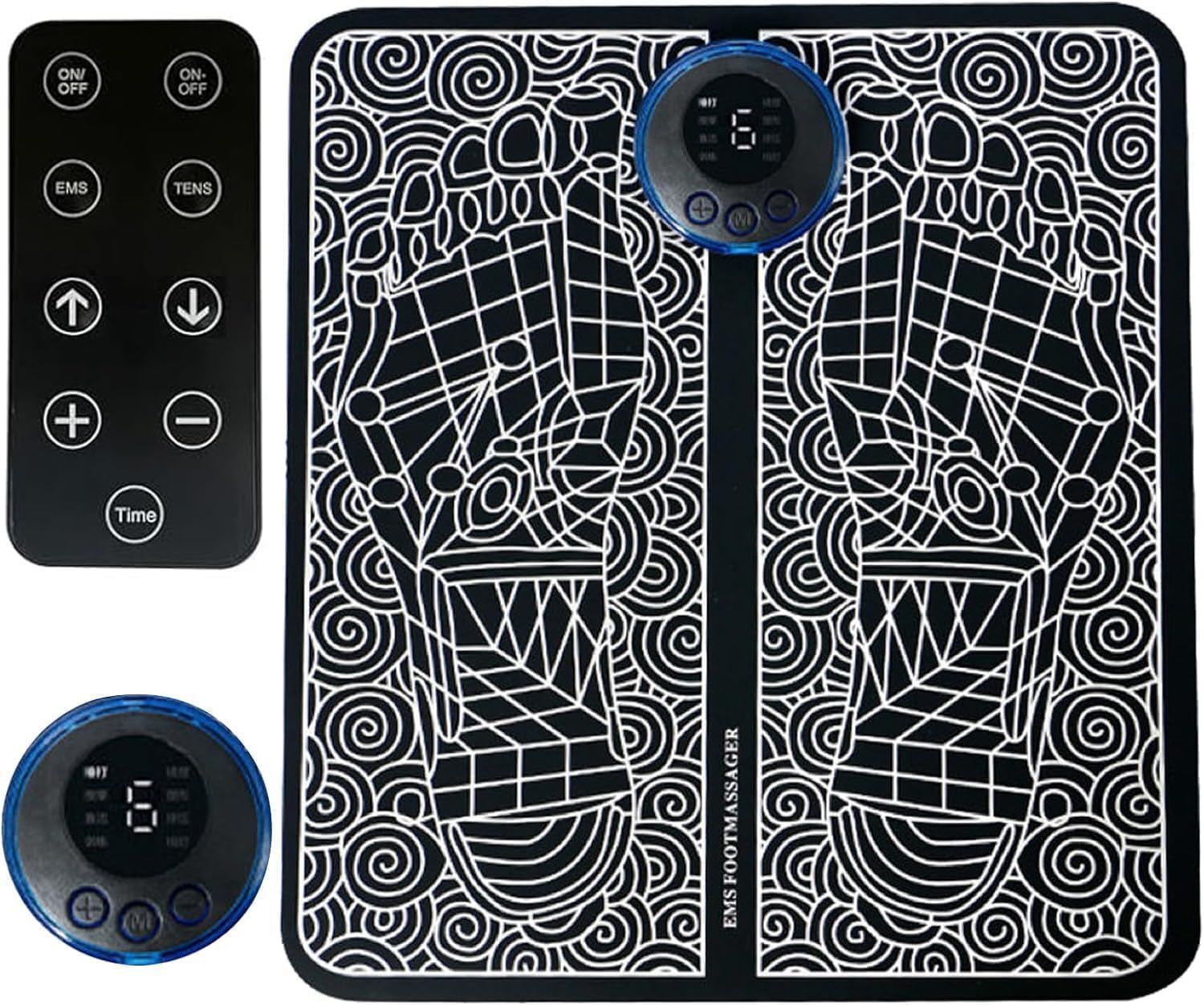 EMS Foot Massager,Foot Massager Pad for Pain Plantar Relief, Muscle Relaxation,Portable &amp; Rechargeable Feet Massager Mat