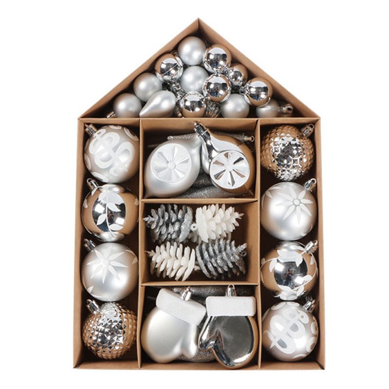 70-Pack Shatterproof Christmas Tree Ornament Set with Hanging Rope