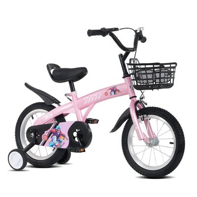16 inch sporty kids bike with training wheels and stand Adjustable saddle Suitable for boys and girls aged 4-8 years tall Height 41-46 inches