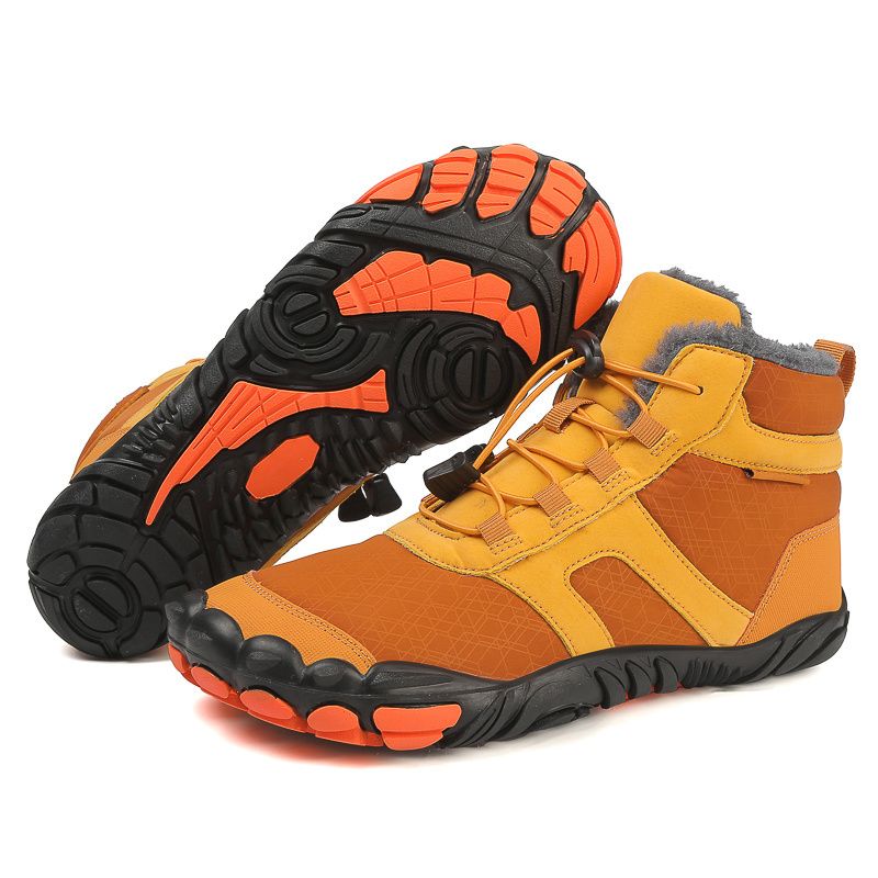 New men&#39;s and women&#39;s five-finger outdoor cotton shoes high top winter snow boots plush warm men&#39;s cotton shoes 36-47