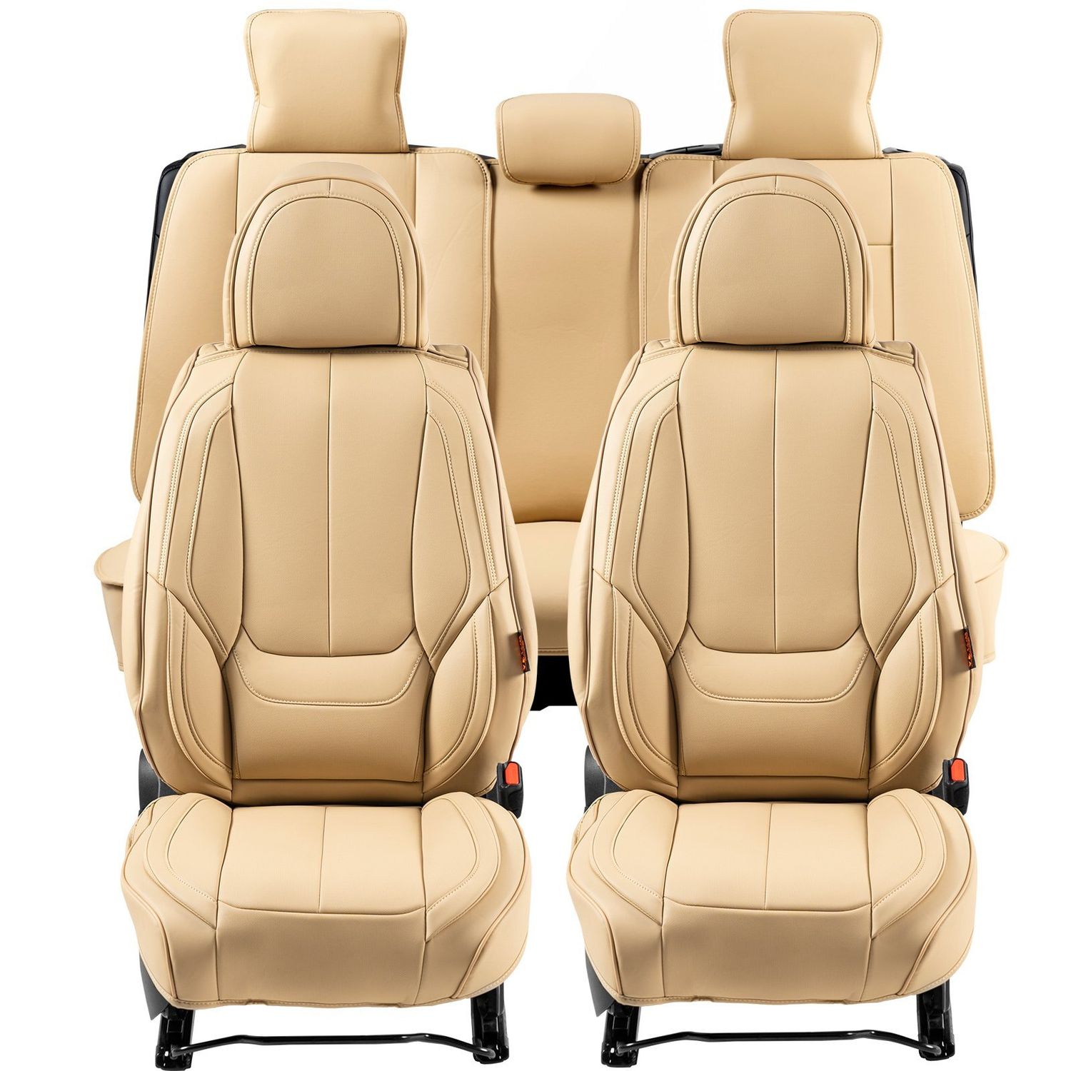 VEVOR Seat Covers, Universal Car Seat Covers Full Set Seats, Front and Rear Seat, 13pcs Faux Leather Seat Cover, Full Enclosed Design, Detachable Headrest and Airbag Compatible, for Most Car SUV Truc