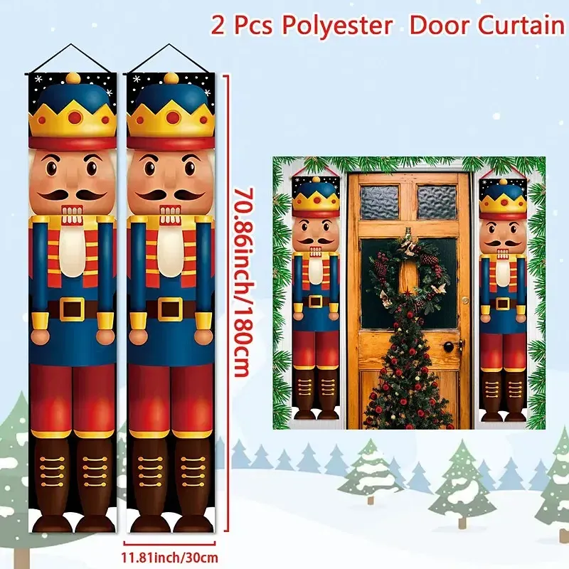 Color: light green, Size: L - Merry Christmas Door Banner Decoration 2024 Christmas Decor for Home Xmas Hanging Ornaments Navidad Noel Gifts New Year 2025