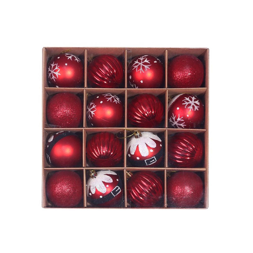 Color: E Wine red, style: Ball - Ornament Christmas Tree Ball Decorations Xmas Ball Red Gold Silver  Blue Hanging Home Party Decor