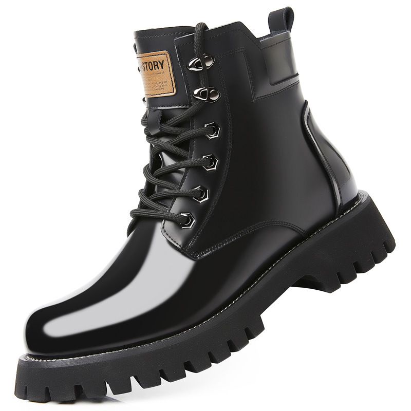 Color: Black Four Seasons, Size: 42 - Fall Winter Martin Boots Men&#39;s Platform Mid-top