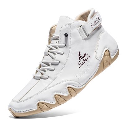 Color: S7008 White Upgraded, size: 39 - Summer Men&#39;s Casual Ankle Boots